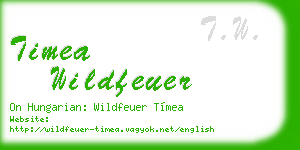 timea wildfeuer business card